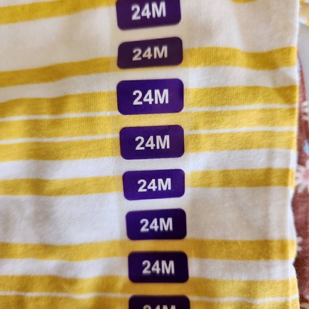 Carter's 24 month 4 piece set New NWT baby girl floral mustard yellow striped - Picture 5 of 7